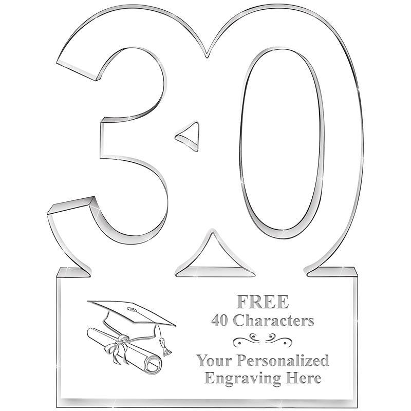 6" 30 YEARS OF SERVICE ACRYLIC