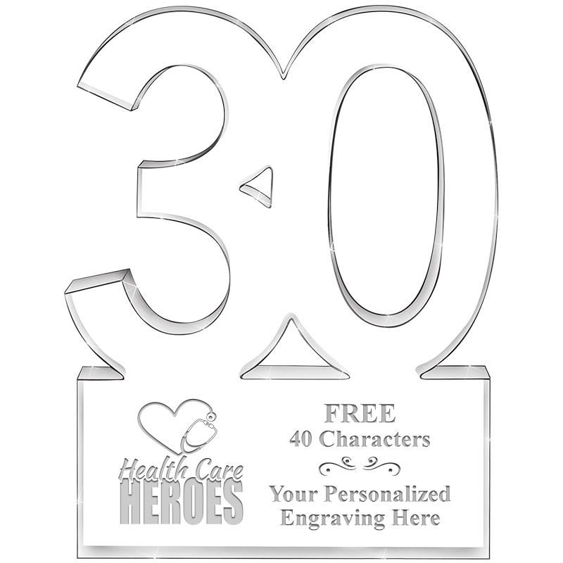 6" 30 YEARS OF SERVICE ACRYLIC