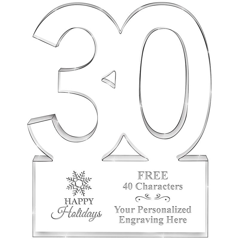 6" 30 YEARS OF SERVICE ACRYLIC