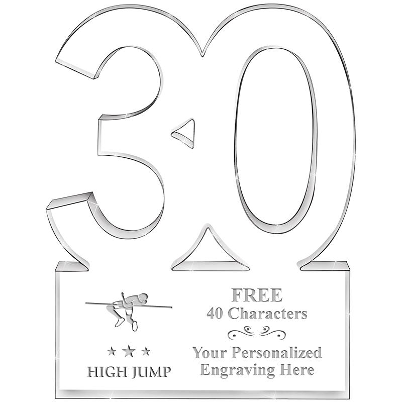 6" 30 YEARS OF SERVICE ACRYLIC