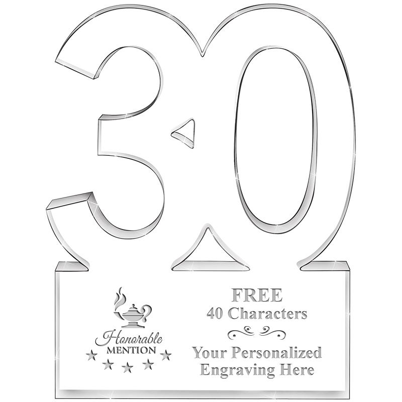 6" 30 YEARS OF SERVICE ACRYLIC