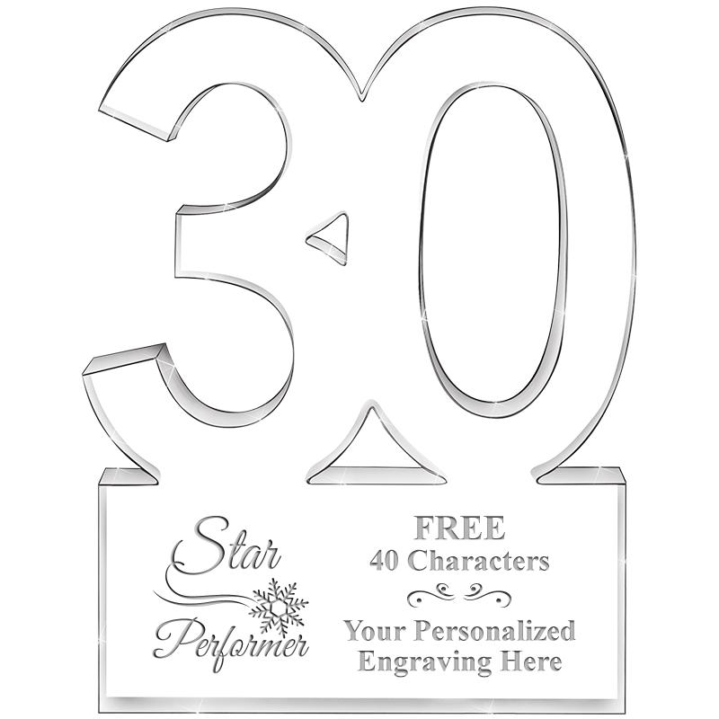 6" 30 YEARS OF SERVICE ACRYLIC