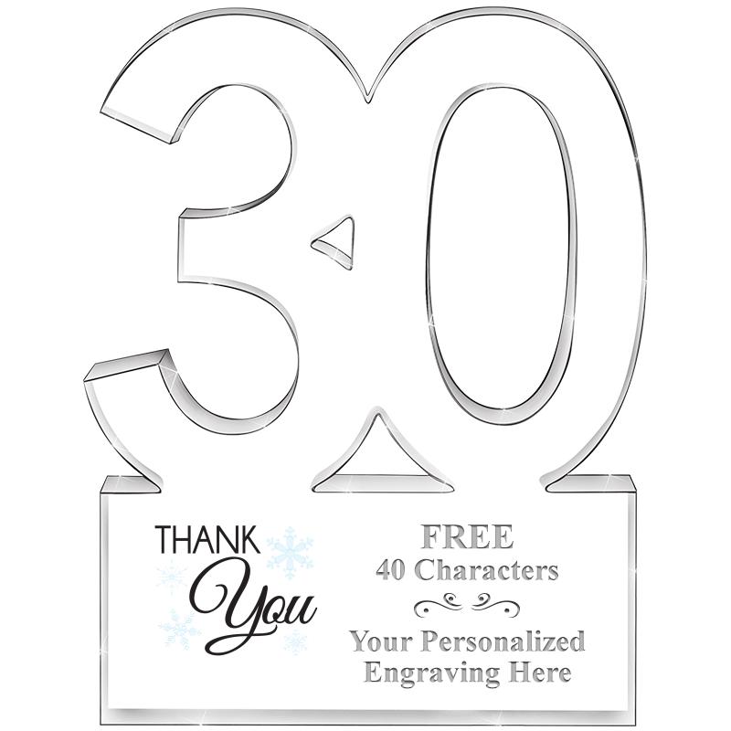 6" 30 YEARS OF SERVICE ACRYLIC