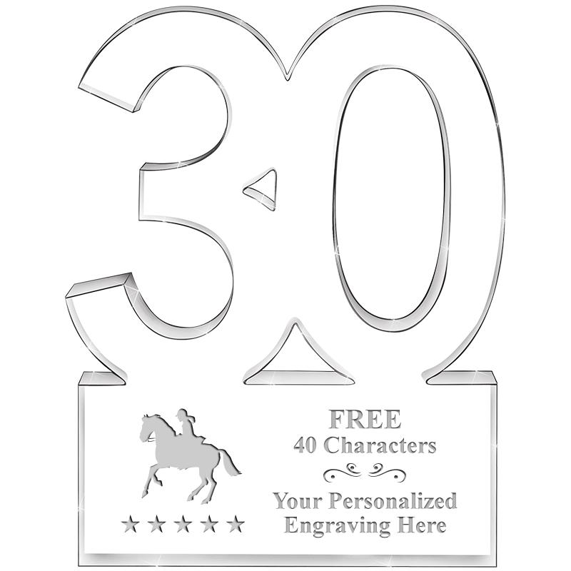 6" 30 YEARS OF SERVICE ACRYLIC