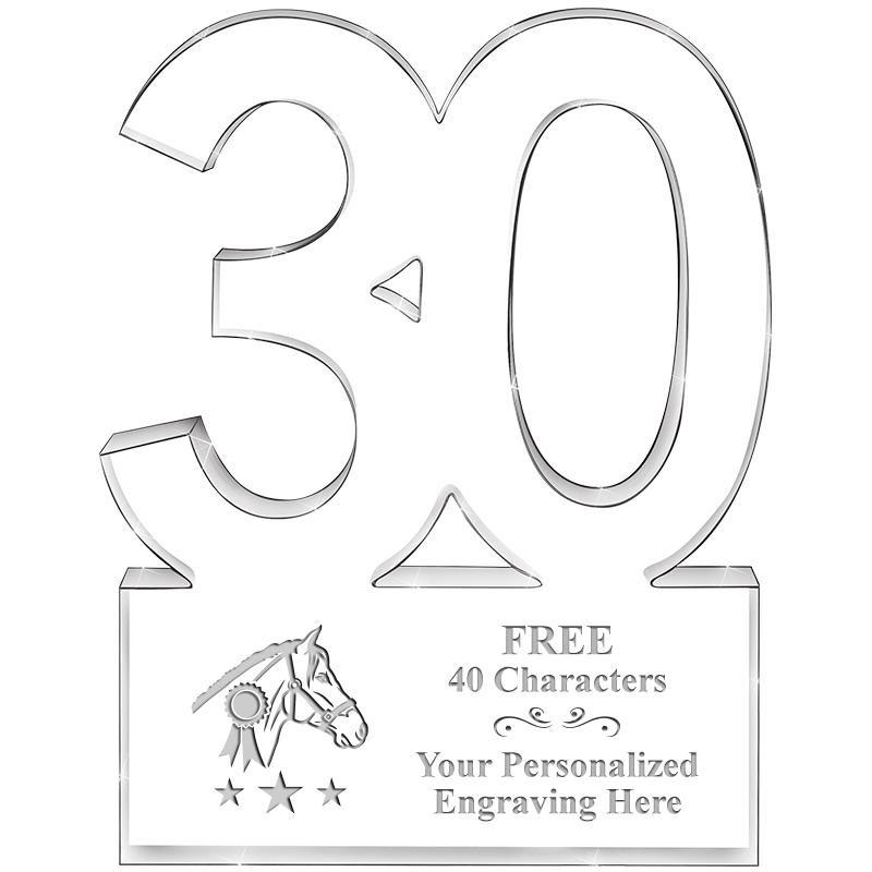 6" 30 YEARS OF SERVICE ACRYLIC