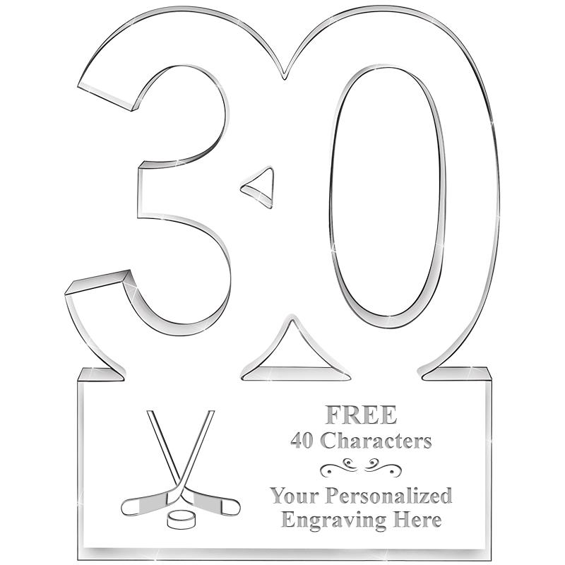 6" 30 YEARS OF SERVICE ACRYLIC