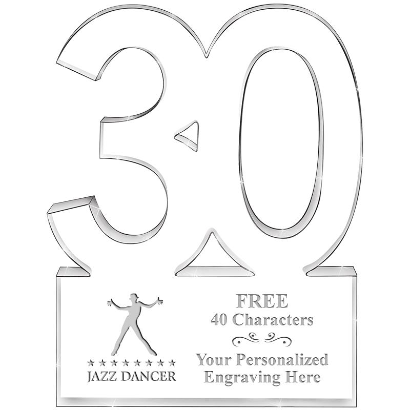 6" 30 YEARS OF SERVICE ACRYLIC