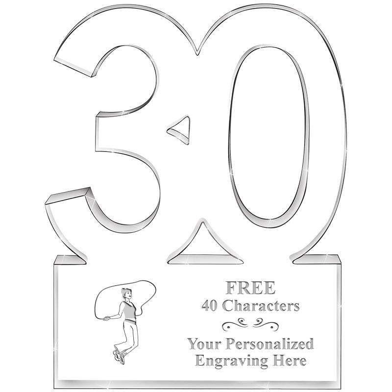 6" 30 YEARS OF SERVICE ACRYLIC