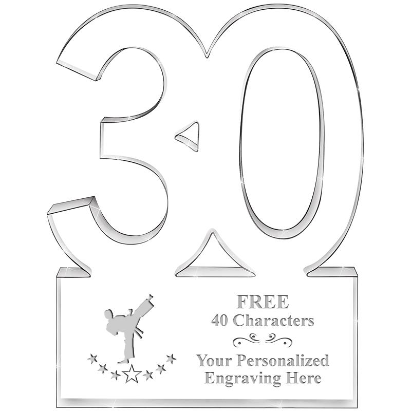 6" 30 YEARS OF SERVICE ACRYLIC