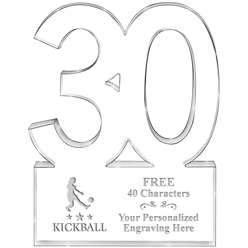 6" 30 YEARS OF SERVICE ACRYLIC