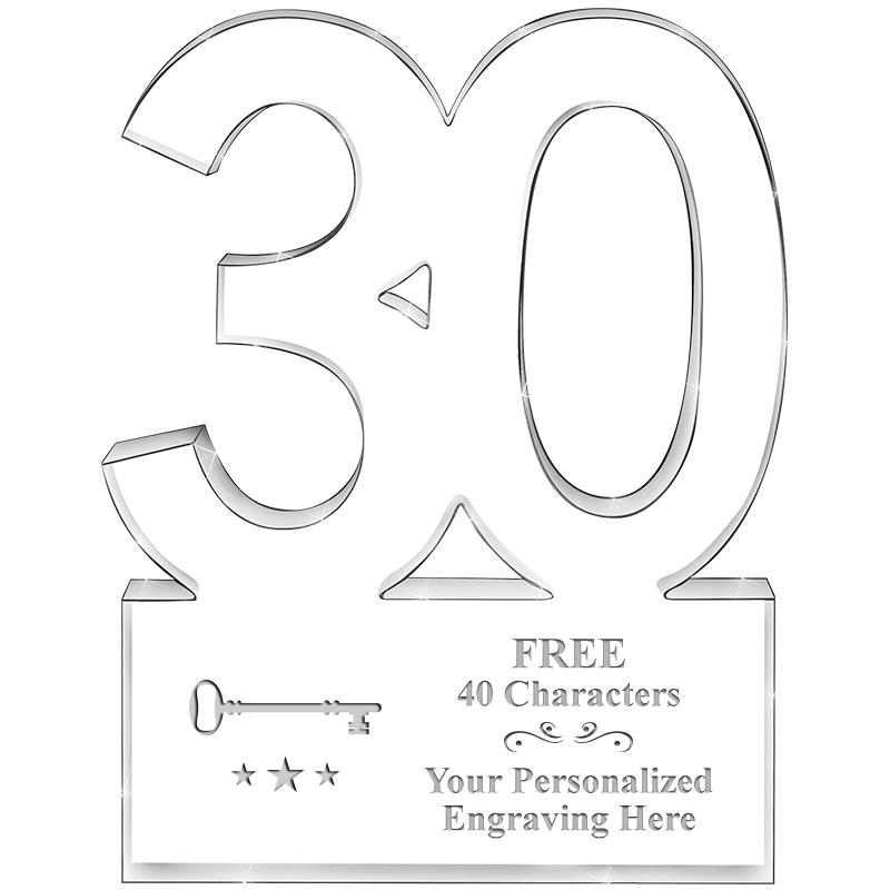 6" 30 YEARS OF SERVICE ACRYLIC