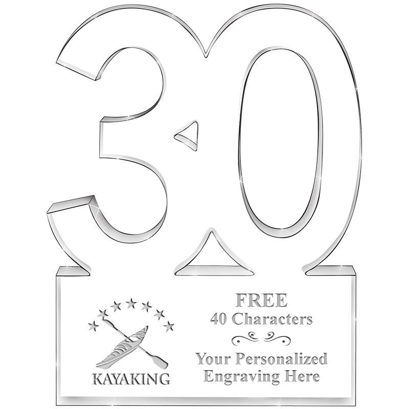 6" 30 YEARS OF SERVICE ACRYLIC