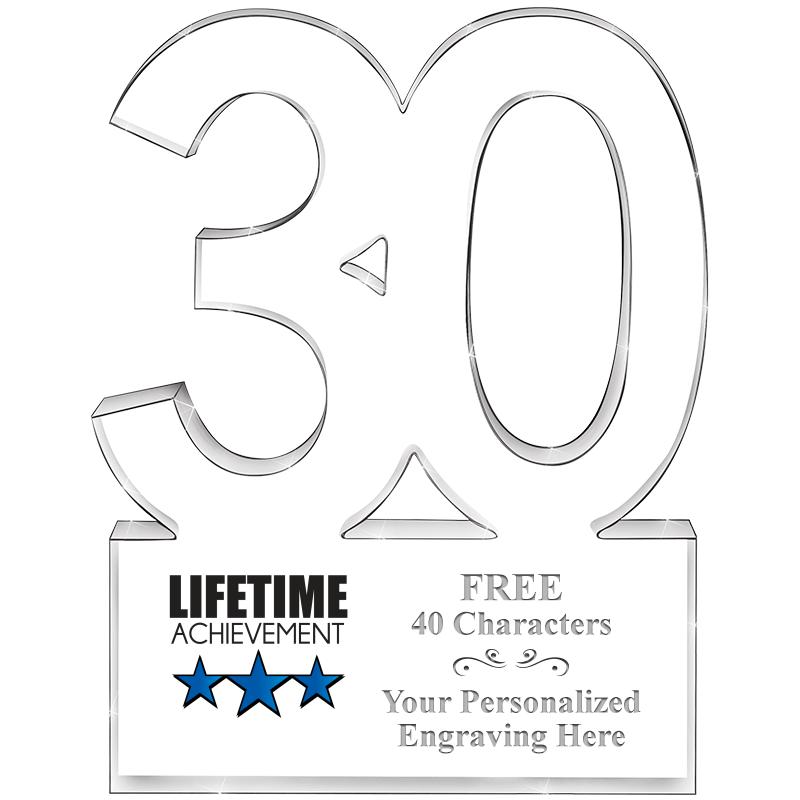 6" 30 YEARS OF SERVICE ACRYLIC