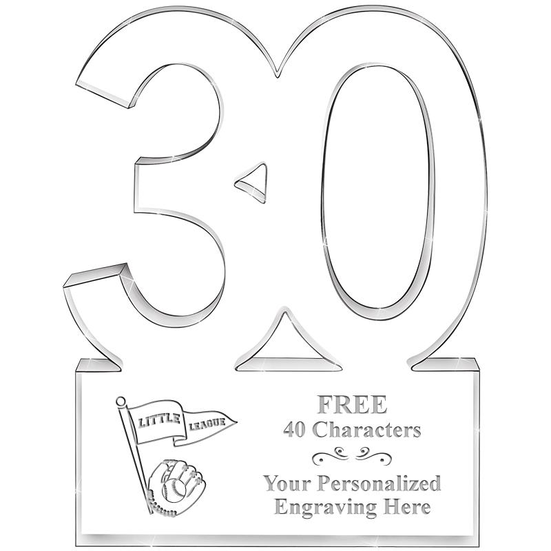 6" 30 YEARS OF SERVICE ACRYLIC