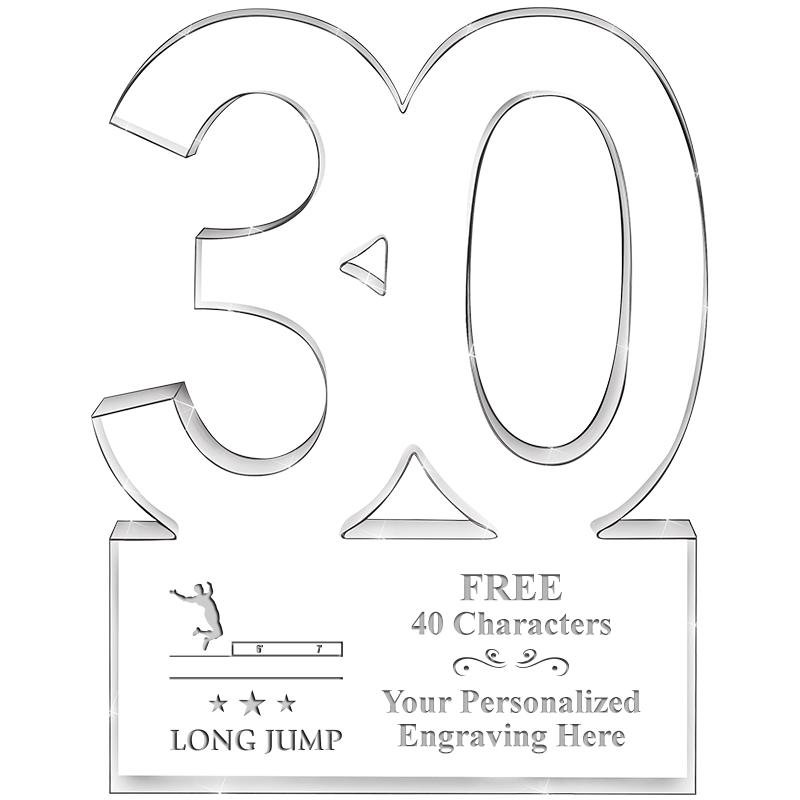 6" 30 YEARS OF SERVICE ACRYLIC