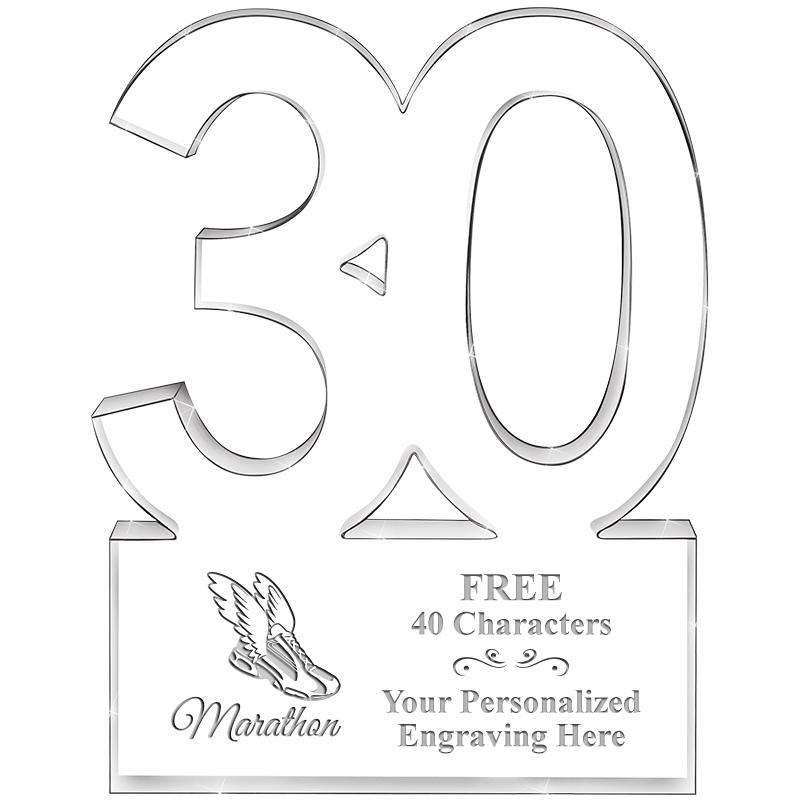 6" 30 YEARS OF SERVICE ACRYLIC