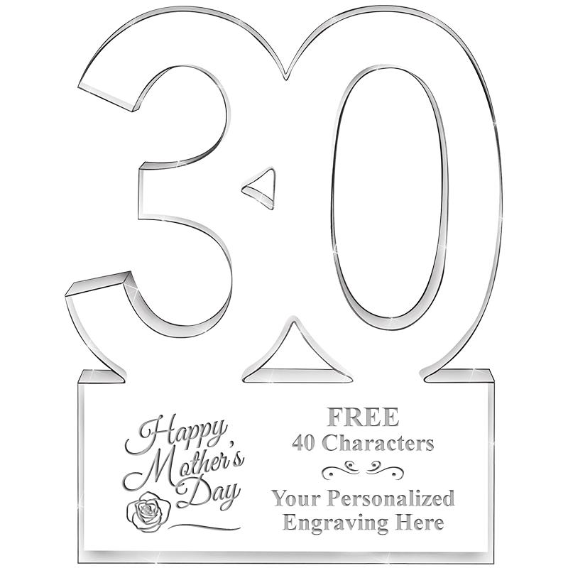 6" 30 YEARS OF SERVICE ACRYLIC