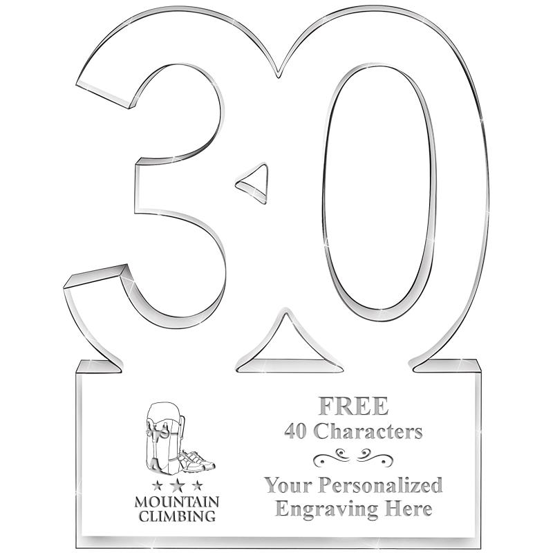 6" 30 YEARS OF SERVICE ACRYLIC