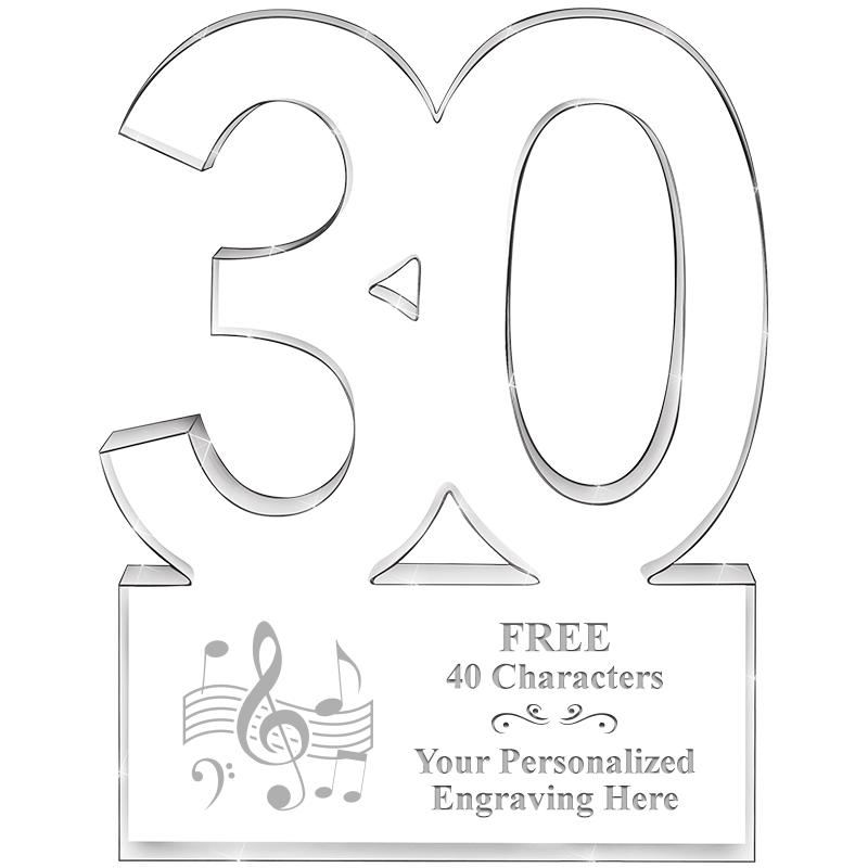 6" 30 YEARS OF SERVICE ACRYLIC