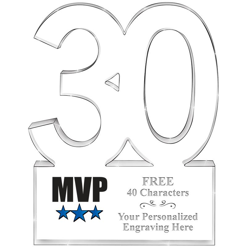 6" 30 YEARS OF SERVICE ACRYLIC