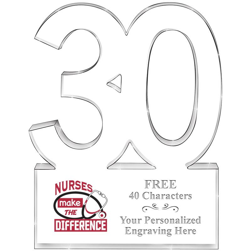 6" 30 YEARS OF SERVICE ACRYLIC