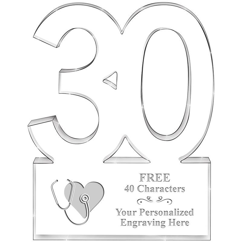 6" 30 YEARS OF SERVICE ACRYLIC