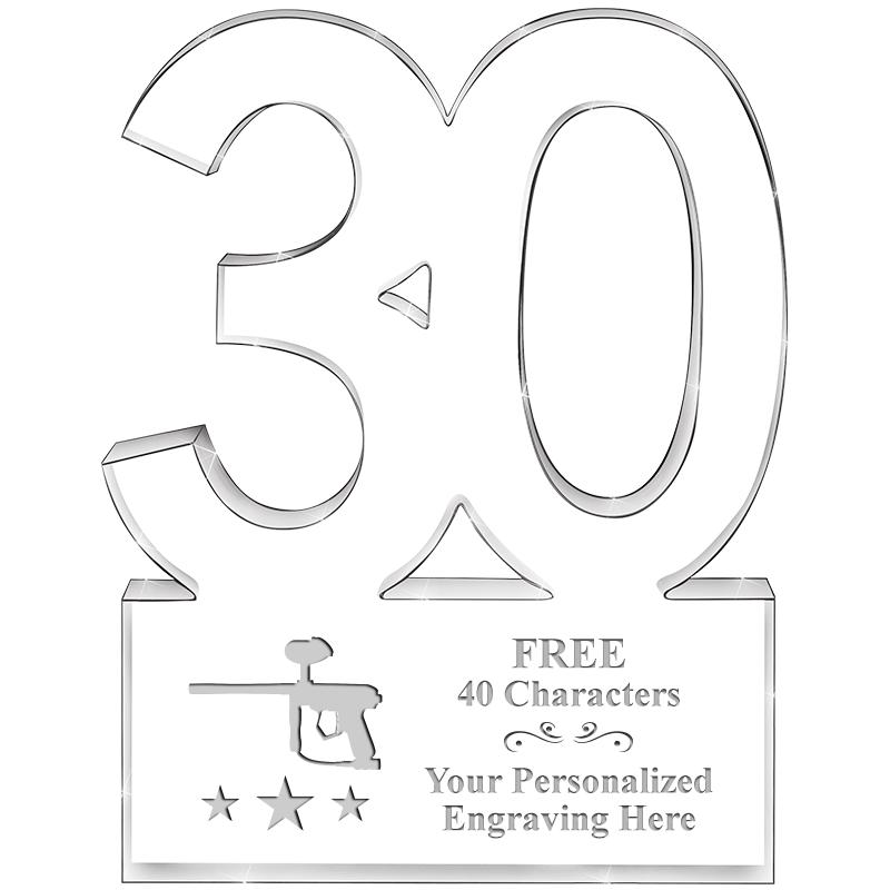 6" 30 YEARS OF SERVICE ACRYLIC