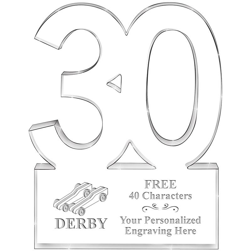 6" 30 YEARS OF SERVICE ACRYLIC