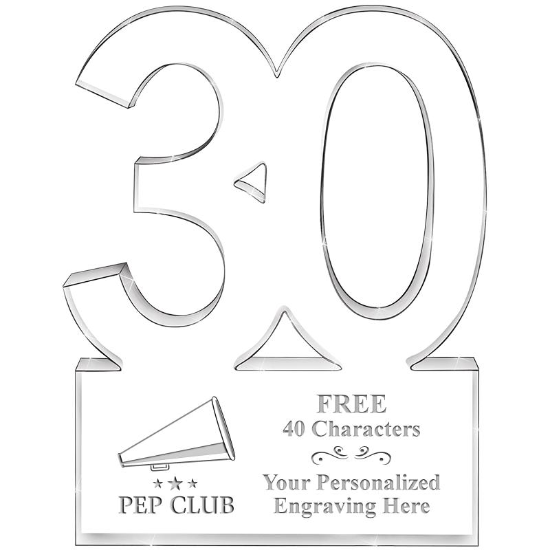 6" 30 YEARS OF SERVICE ACRYLIC