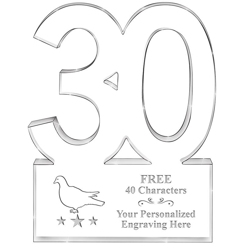 6" 30 YEARS OF SERVICE ACRYLIC