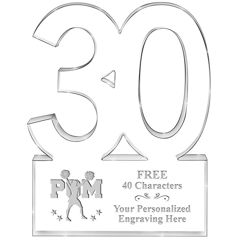 6" 30 YEARS OF SERVICE ACRYLIC