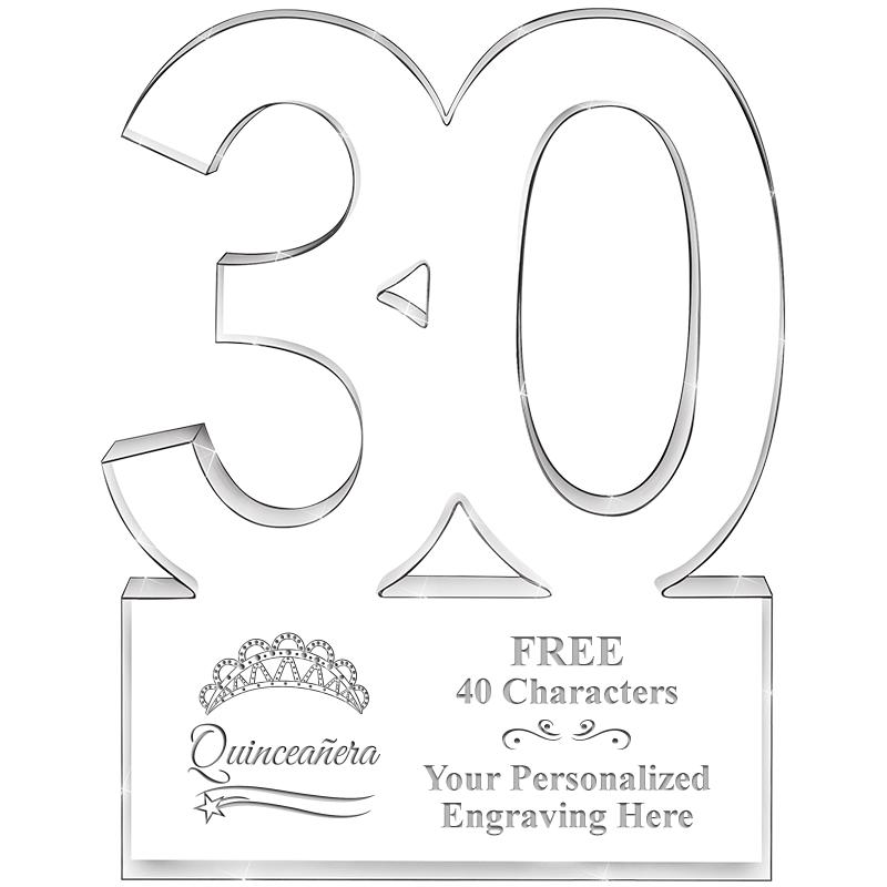 6" 30 YEARS OF SERVICE ACRYLIC