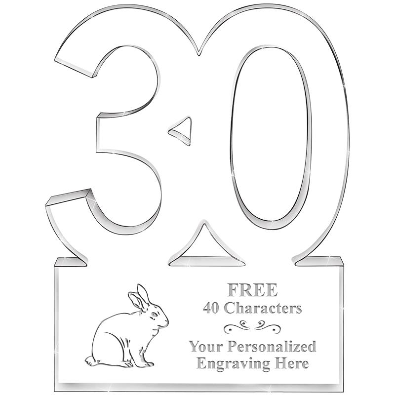 6" 30 YEARS OF SERVICE ACRYLIC