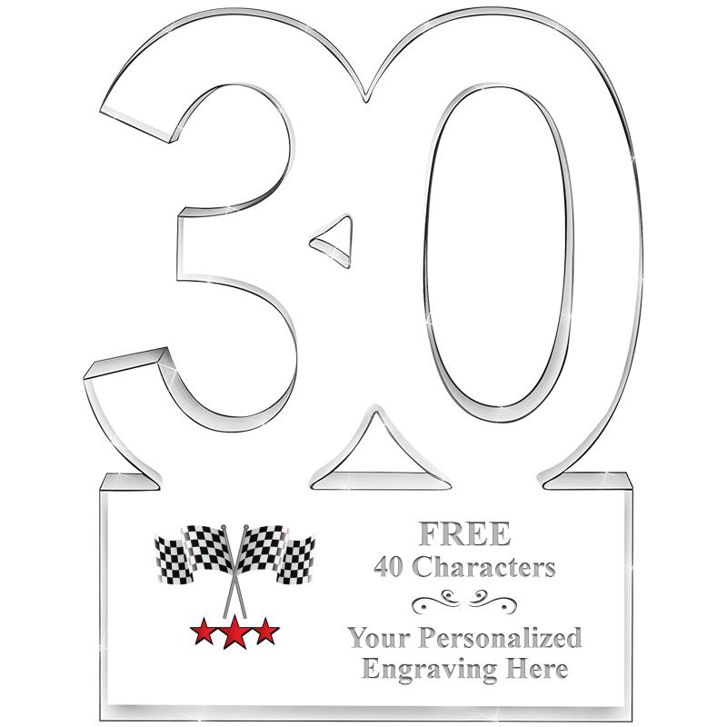 6" 30 YEARS OF SERVICE ACRYLIC