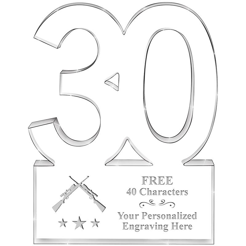 6" 30 YEARS OF SERVICE ACRYLIC