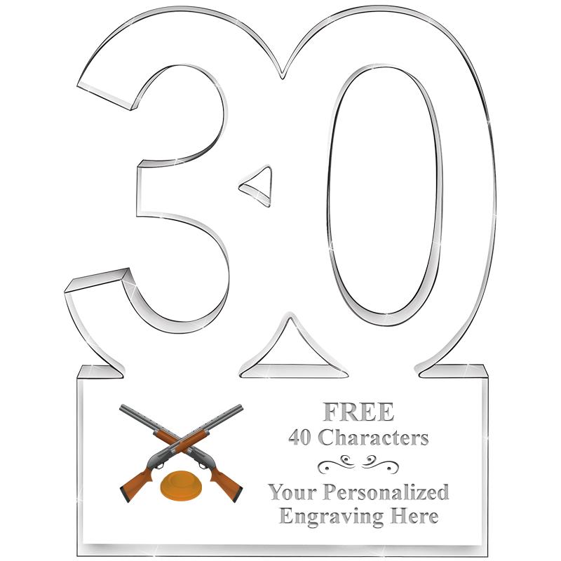 6" 30 YEARS OF SERVICE ACRYLIC