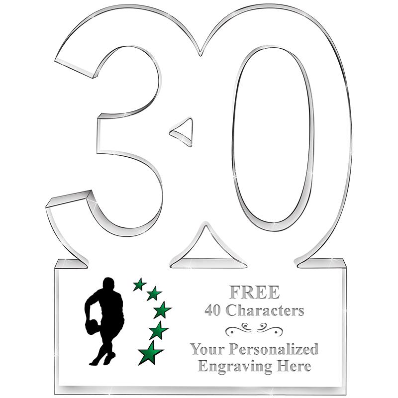 6" 30 YEARS OF SERVICE ACRYLIC