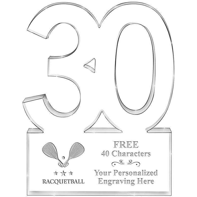 6" 30 YEARS OF SERVICE ACRYLIC