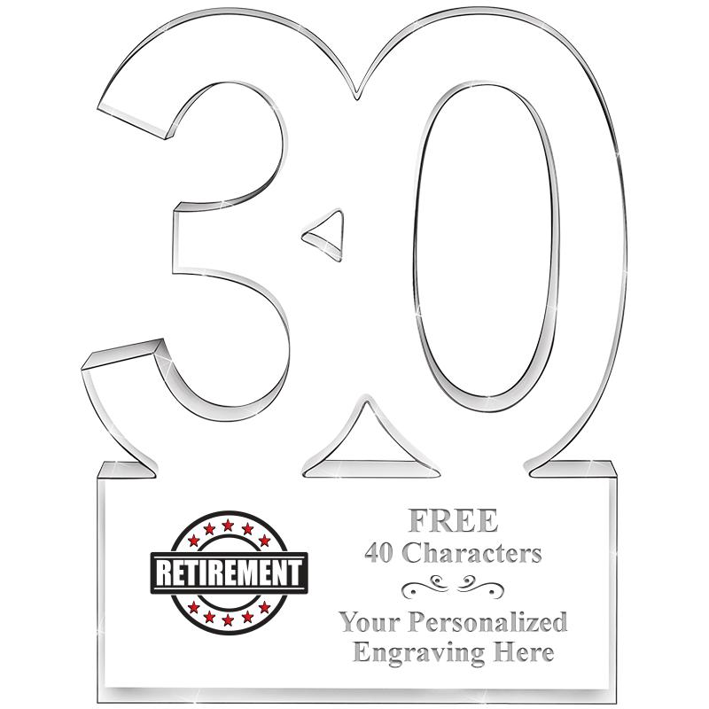 6" 30 YEARS OF SERVICE ACRYLIC