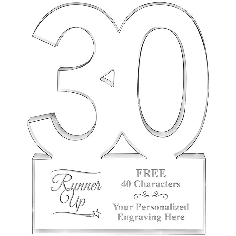 6" 30 YEARS OF SERVICE ACRYLIC