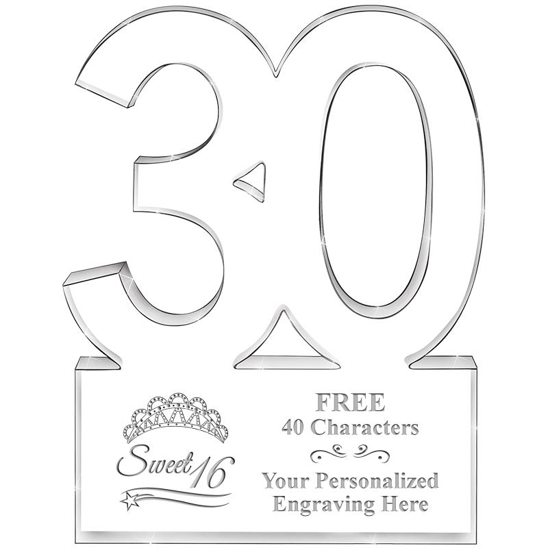 6" 30 YEARS OF SERVICE ACRYLIC