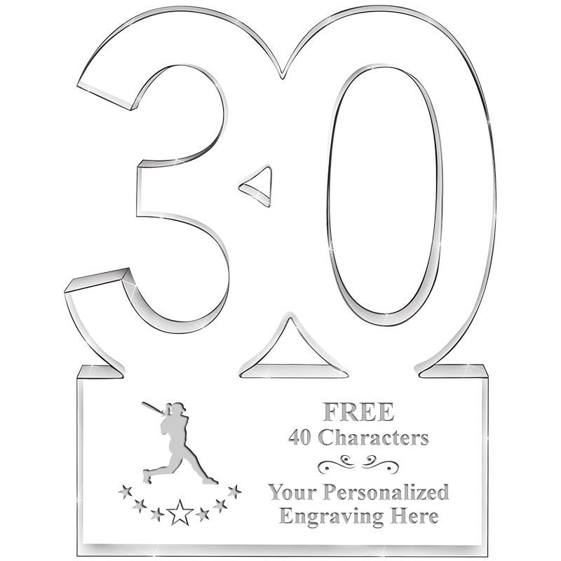 6" 30 YEARS OF SERVICE ACRYLIC