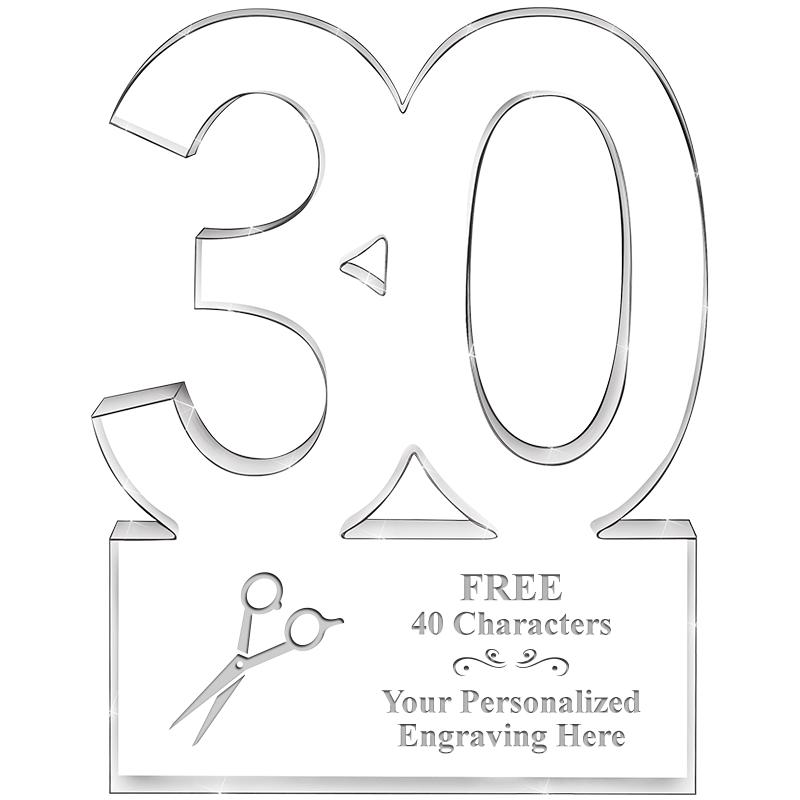 6" 30 YEARS OF SERVICE ACRYLIC