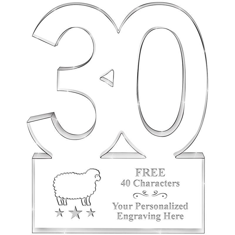 6" 30 YEARS OF SERVICE ACRYLIC