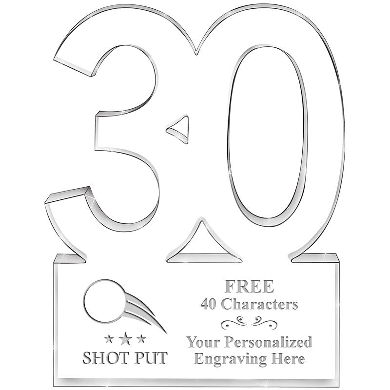 6" 30 YEARS OF SERVICE ACRYLIC