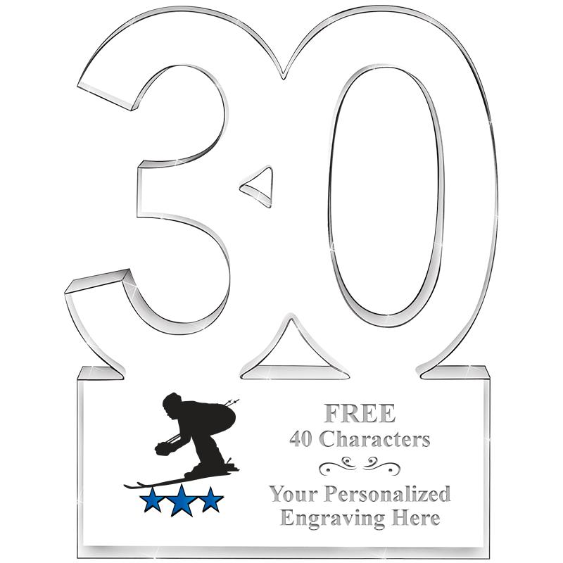 6" 30 YEARS OF SERVICE ACRYLIC