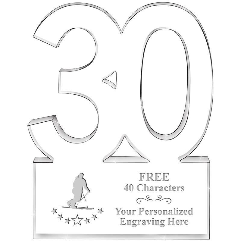 6" 30 YEARS OF SERVICE ACRYLIC