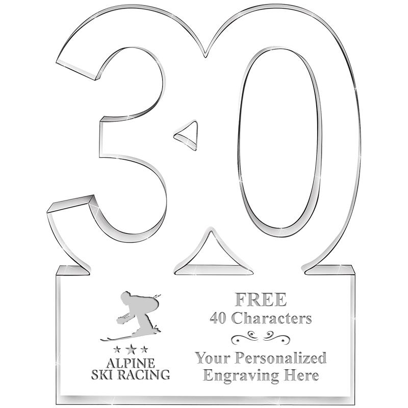 6" 30 YEARS OF SERVICE ACRYLIC