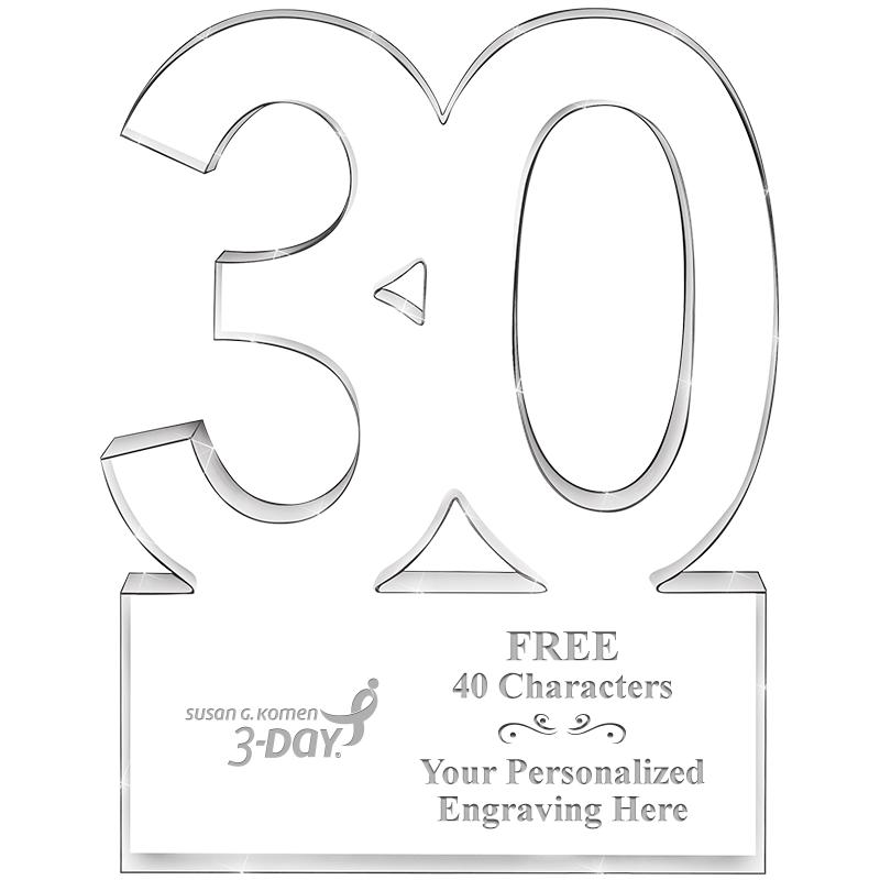 6" 30 YEARS OF SERVICE ACRYLIC