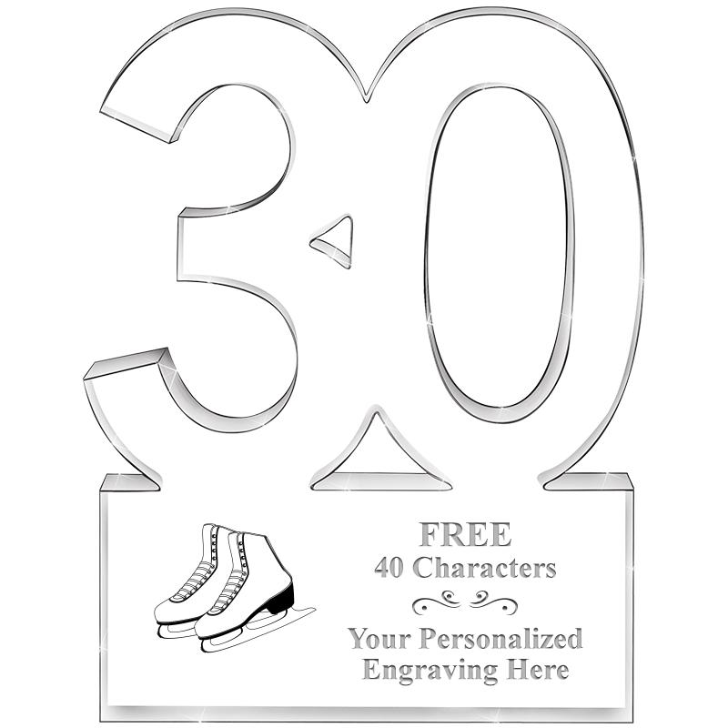 6" 30 YEARS OF SERVICE ACRYLIC